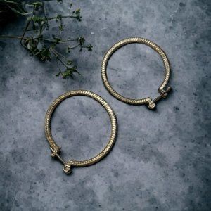 Post Earrings, Silver-Toned, Round Hoops, Small, Narrow w/Etched Line Around